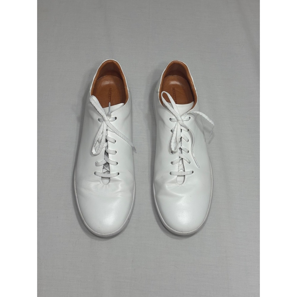Beckett Simonon White Leather Low Top Sneakers Mens Minimalist Lace Up Shoes